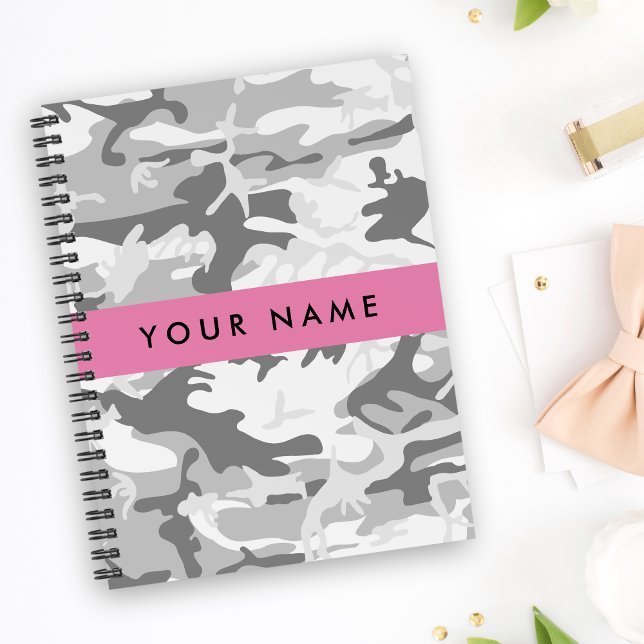 Winter Snow Grey Camouflage Your name Personalise Planner (Creator Uploaded)