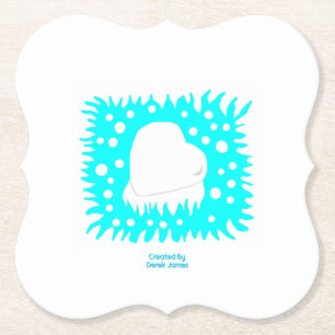 Winter Snow Heart Bracket Paper Coaster