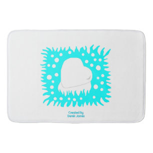Winter Snow Heart Large Bath Mat