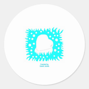 Winter Snow Heart Round Sticker