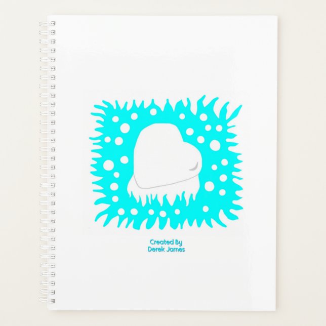 Winter Snow Heart Standard Planner (Front)