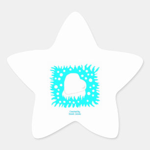 Winter Snow Heart Star Sticker