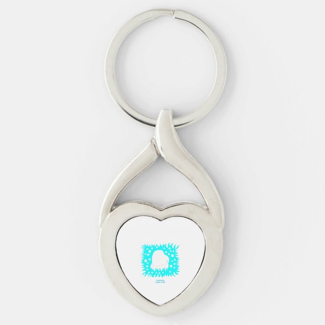 Winter Snow Heart Twisted Heart Keychain (Front)