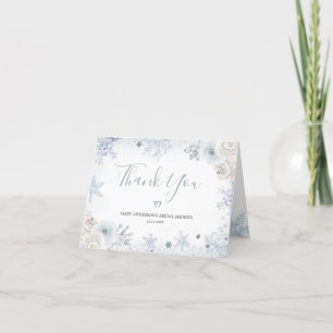 Winter Snow in Love Bridal Shower Folded Thank You Card