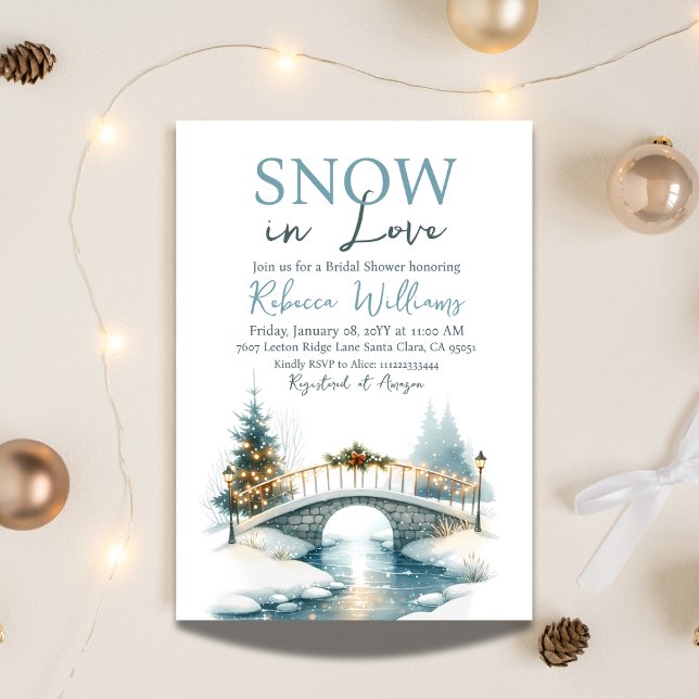  Winter Snow in Love Christmas Bridal Shower Invitation (Creator Uploaded)