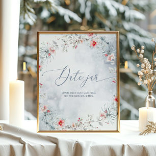 Winter Snow in Love Date jar bridal game Poster