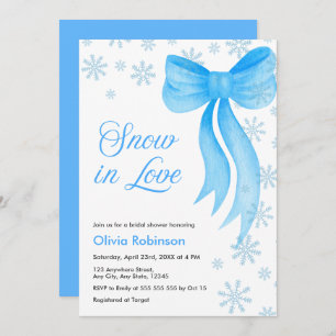 Winter Snow in Love Snowflakes Bridal Shower Invitation