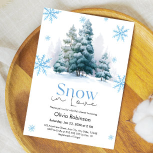 Winter Snow in Love Snowflakes Bridal Shower  Invitation