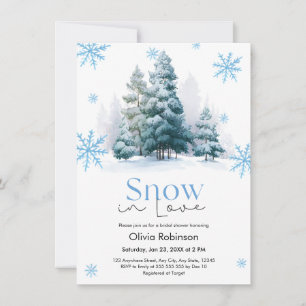 Winter Snow in Love Snowflakes Bridal Shower Invitation