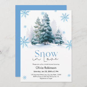 Winter Snow in Love Snowflakes Bridal Shower  Invitation