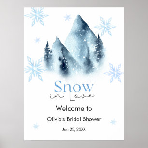 Winter Snow in Love Snowflakes Bridal Shower  Poster