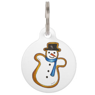 Winter Snow Man Snowman Sugar Cookie Dog Pet Tag