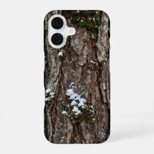Winter Snow Moss Tree Bark Phone Case