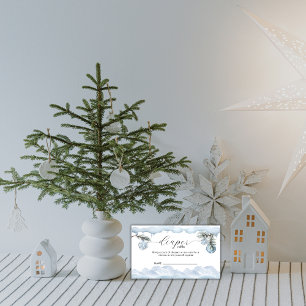 Winter Snow Mountain Diaper Raffle Baby Shower Enclosure Card