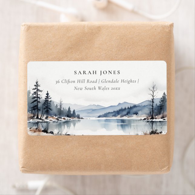 Winter Snow Mountain Lake Landscape Address (Insitu)