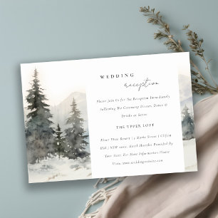 Winter Snow Mountain Landscape Wedding Reception Enclosure Card