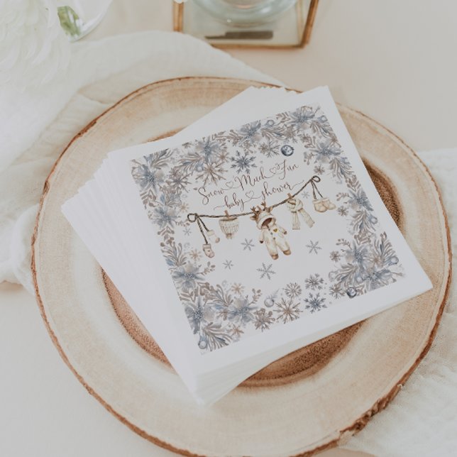 Winter Snow Much Fun Baby Shower Napkin (Creator Uploaded)