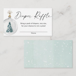 Winter snow ornament baby shower diaper raffle enclosure card