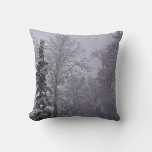 Winter Snow Park Snowfall Arctic Art Tree Branches Cushion