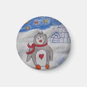 Winter Snow Penguin Magnet