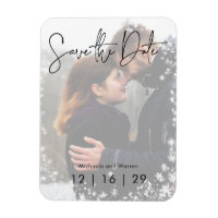Winter Snow Photo Wedding Save the Date Postcard