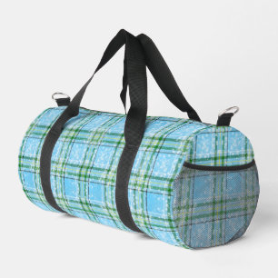 Winter Snow Plaid Tartan Design  Duffle Bag