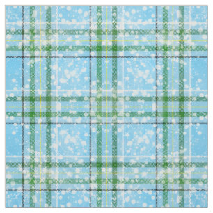 Winter Snow Plaid Tartan Design  Fabric