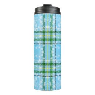 Winter Snow Plaid Tartan Design Thermal Tumbler