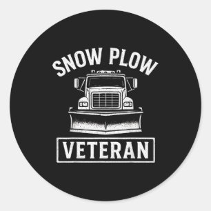 Winter Snow Plow Driver Retired Funny Snowplow Vet Classic Round Sticker