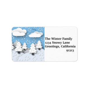 Winter Snow Scene Address Labels