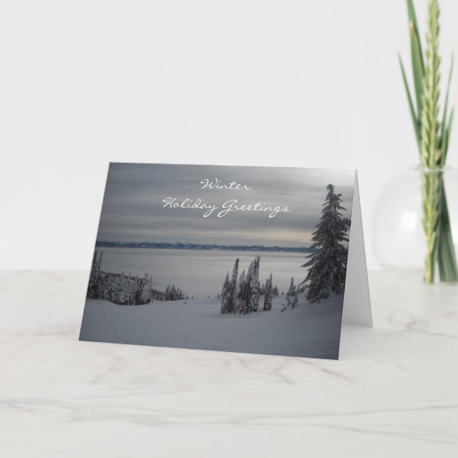 Winter Snow Scene Holiday Card (Front)