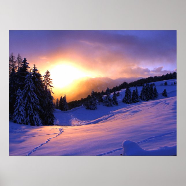 Winter Snow Scene in Italy Poster (Front)