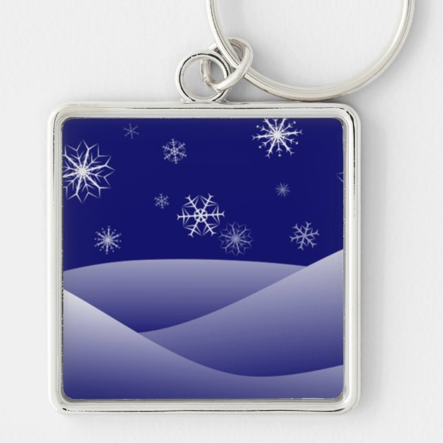 WINTER SNOW SCENE KEY RING (Front)