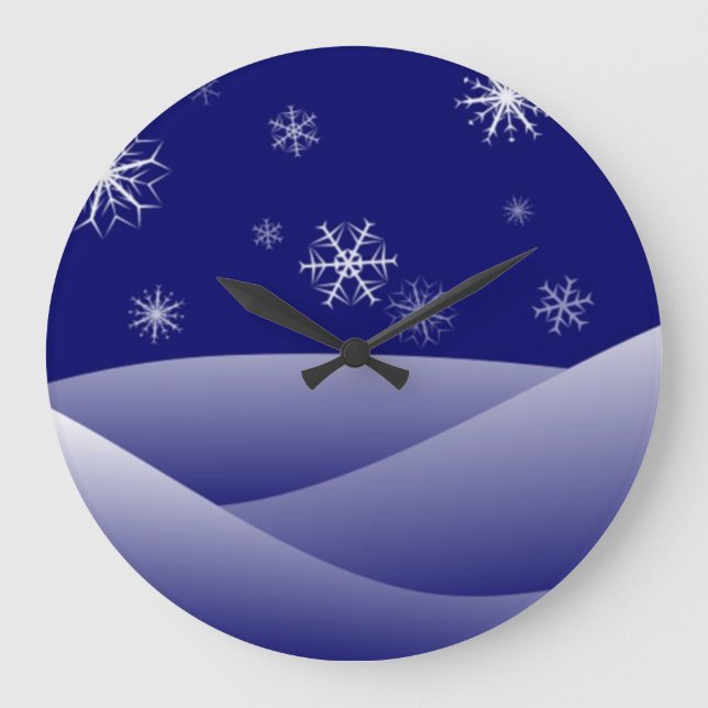 WINTER SNOW SCENE LARGE CLOCK (Front)