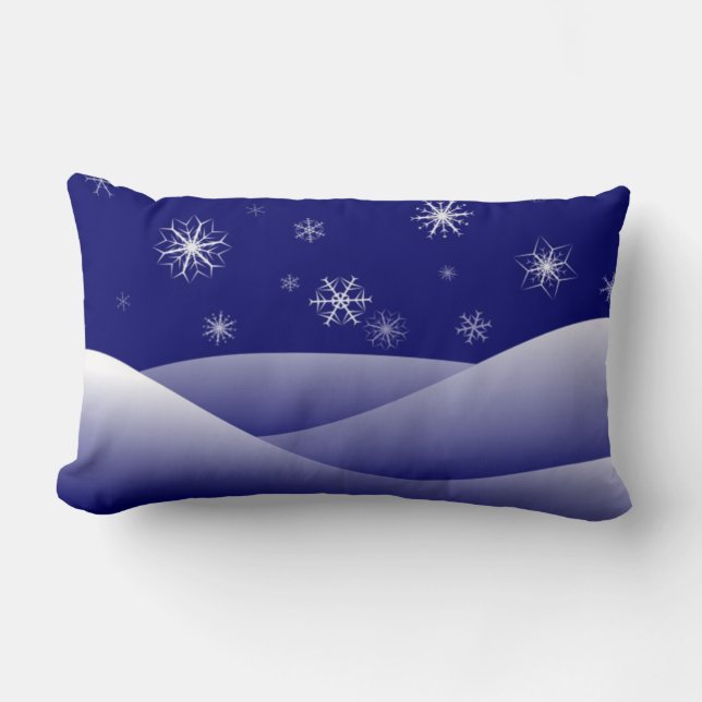 WINTER SNOW SCENE LUMBAR CUSHION (Front)
