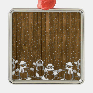 Winter Snow Snowman Peace Love Destiny Metal Tree Decoration