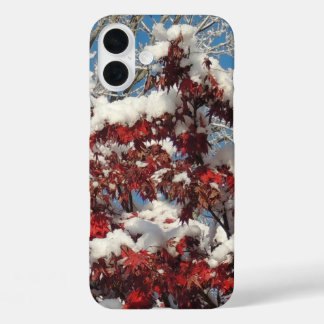 Winter Snow sparkly black and White iPhone 16 Plus Case