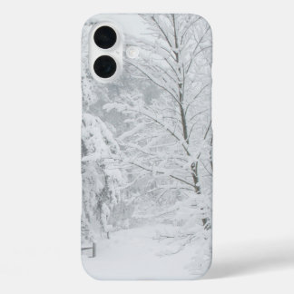 Winter Snow sparkly black and White iPhone 16 Plus Case