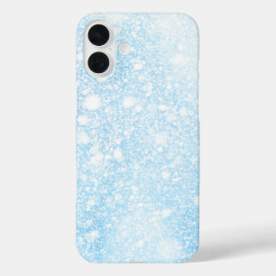 Winter Snow sparkly black and White iPhone 16 Plus Case