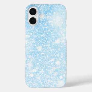 Winter Snow sparkly black and White iPhone 16 Plus Case