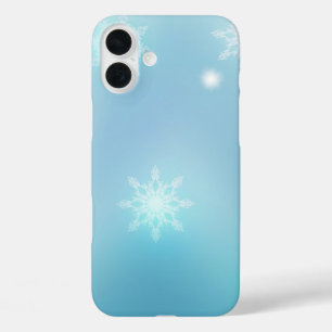 Winter Snow sparkly black and White iPhone 16 Plus Case