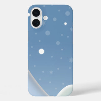 Winter Snow sparkly black and White iPhone 16 Plus Case