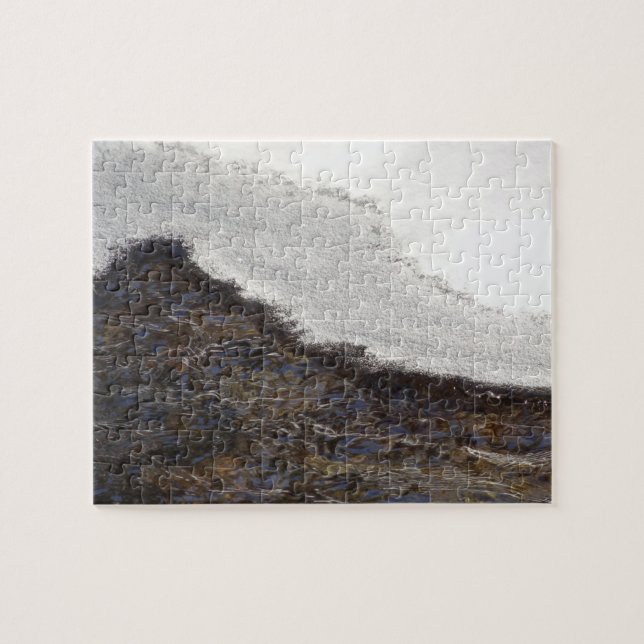 Winter Snow Stream Stripes Jigsaw Puzzle (Horizontal)