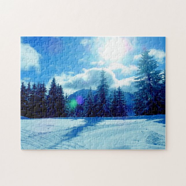 Winter snow sunshine landscape jigsaw puzzle (Horizontal)