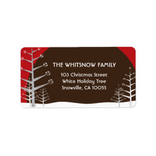 Winter Snow Trees Holiday Address Labels