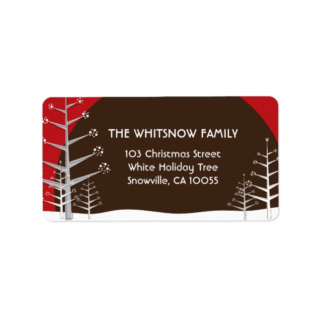 Winter Snow Trees Holiday Address Labels (Front)