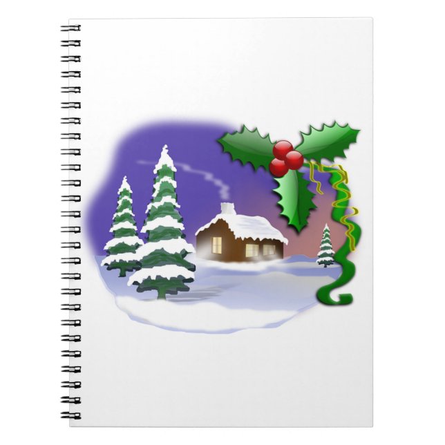 Winter Snow Trees Home Christmas Peace Destiny Notebook (Front)