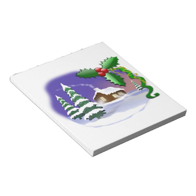Winter Snow Trees Home Christmas Peace Destiny Notepad (Angled)