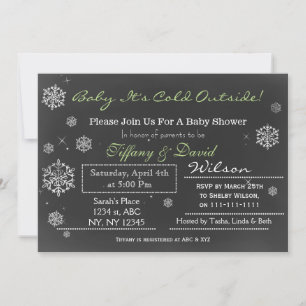 Winter Snow unisex Couple's Baby shower Invitation