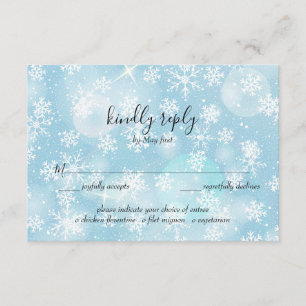 Winter Snow Wedding Rsvp Card
